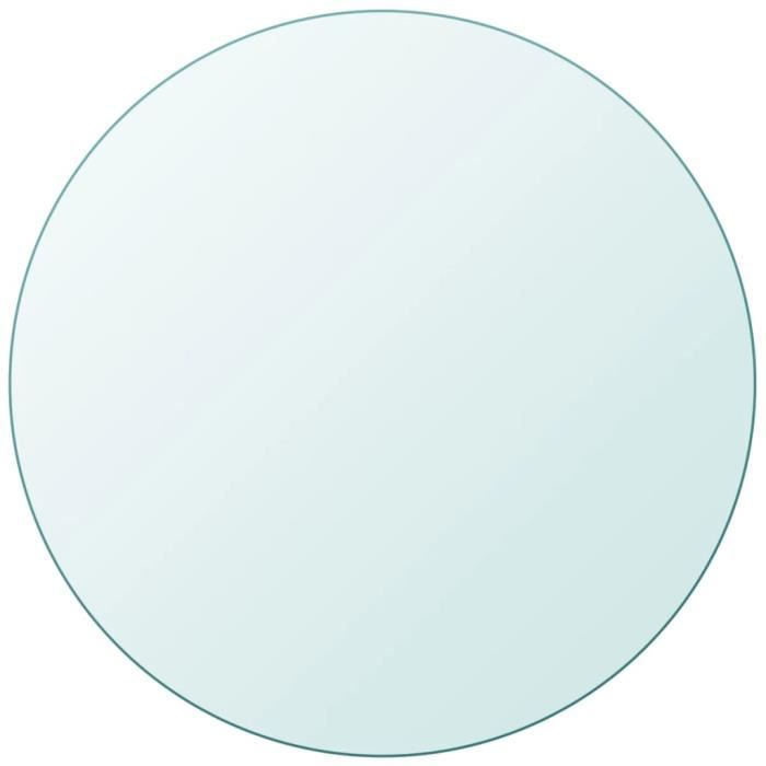 Dessus de table ronde en verre trempé - Omabeta - Moderne - Transparent - 800 mm