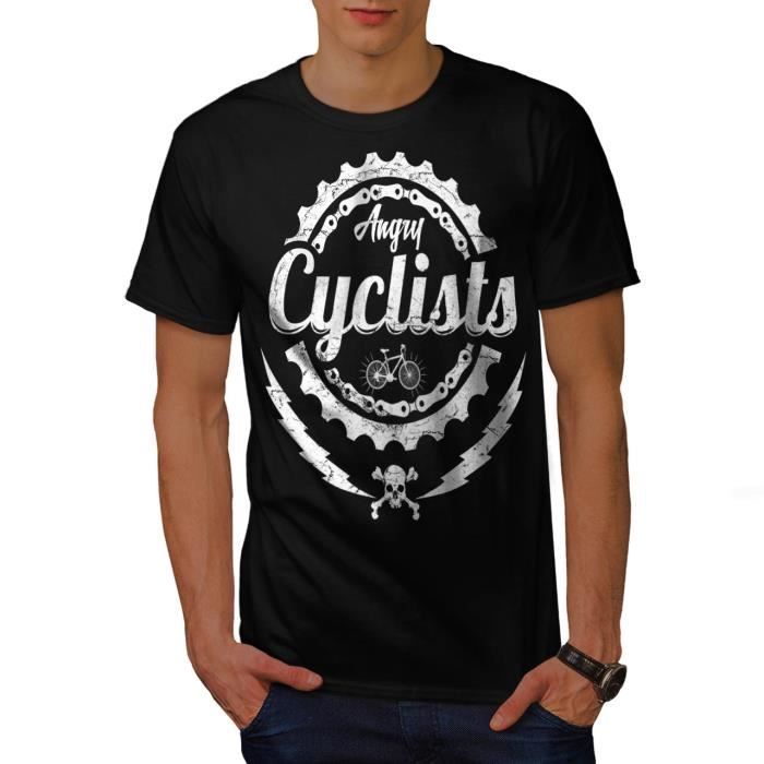 t-shirt homme en colère cycliste cool slogan bicyclette gang | wellcoda