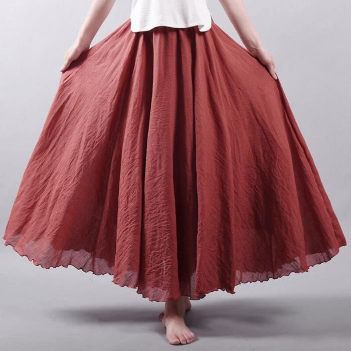 Short D'Été Femme En Lin - Taille Élastique Avec Cordon - Couleur Unie - Grandes Tailles