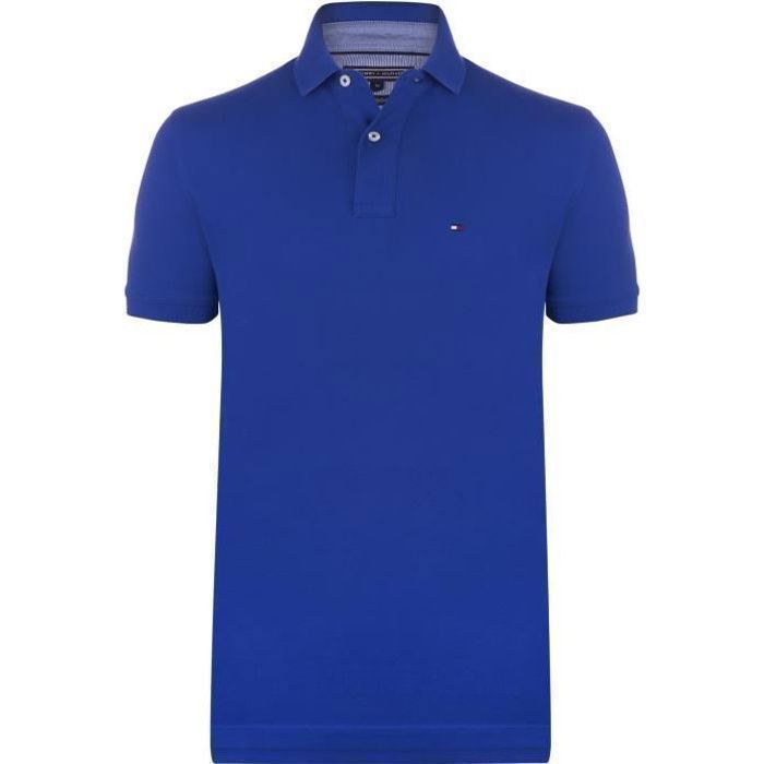 Polo Tommy Hilfiger Core slim fit - polo pour homme avec passepoil  contrasté - bleu