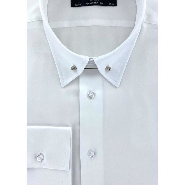 cotton park - chemise col anglais blanche - homme