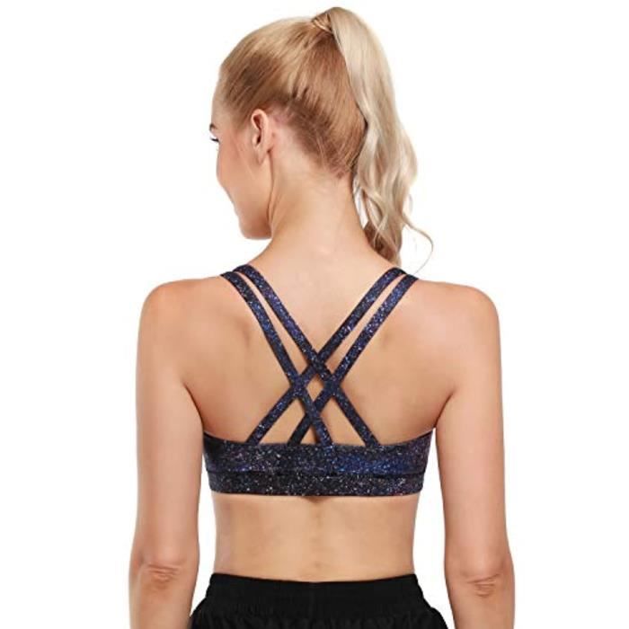 Pyjama XHM9T de sport CrissCross Back Yoga Bra Wirefree