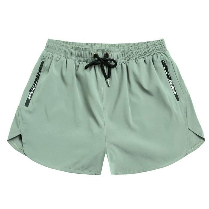 Maillot de Bain Homme Taille Élastique Doublure Extensible Short de Plage Séchage Rapide Couleur Unie - Cyan