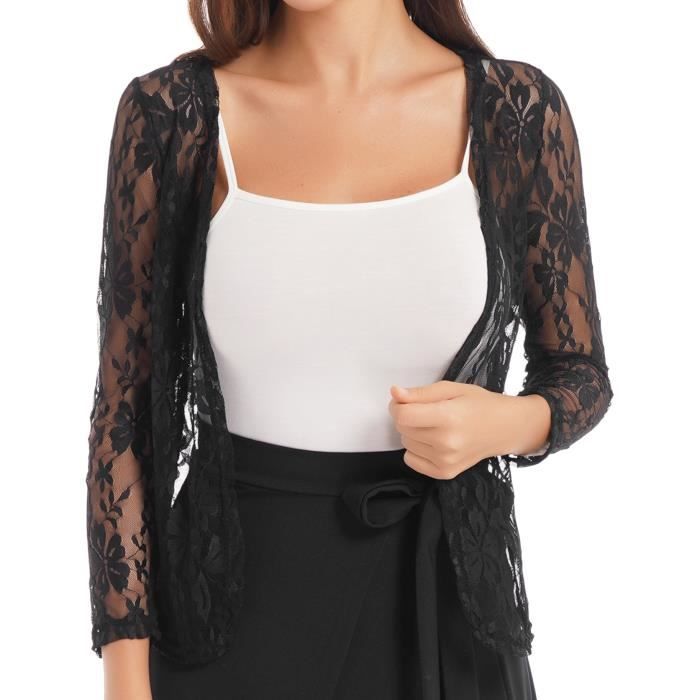 Iiniim Boléro Femme Mariage Dentelle Cérémonie Soirée Cardigan Manches