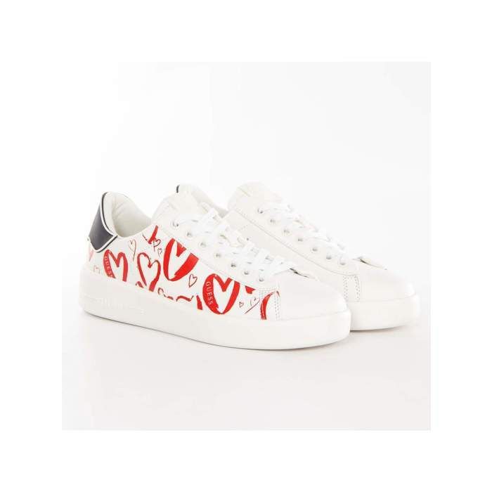 Guess Basket Guess Femme heart logo Blanc cuir