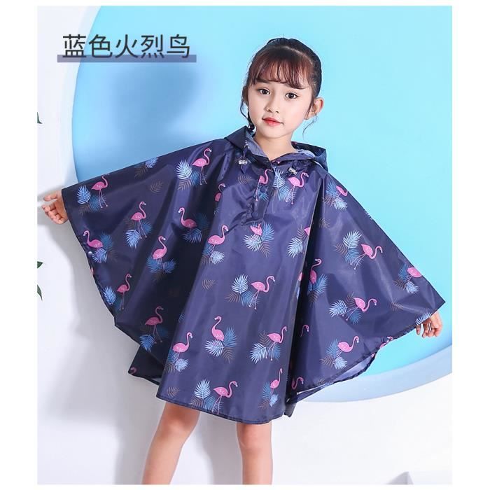 Poncho De Pluie Enfant ANYOO - Imperméable EVA - Léger, Capuchou - Pour Garçons Et Filles 1,20-1,30 M