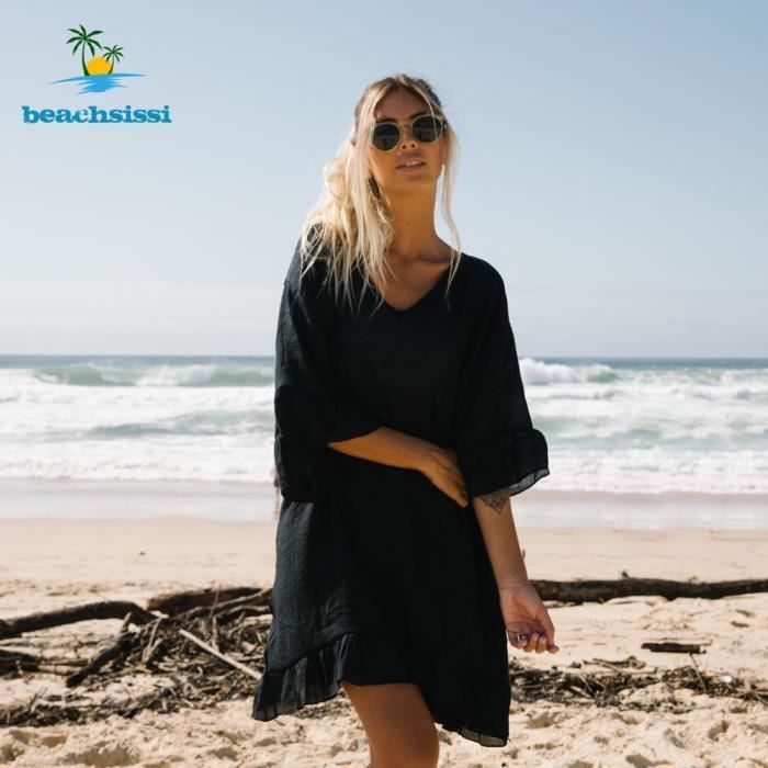 Robe de plage,BeachsissiRobe de plage kimono à lacets pour femmes