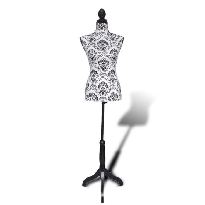 GARS Mannequin de Couture de Vitrine Buste Décoratif Femme Noir et blanc(2478)