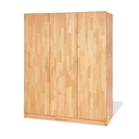 armoire enfant - pinolino - natura - 3 portes - bois massif huilé