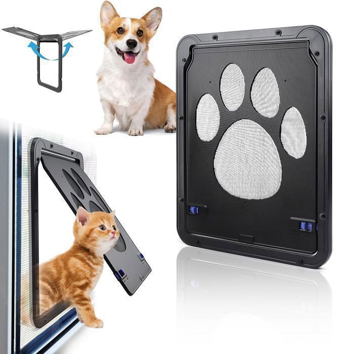 Comparer les prix de Chatiere Pour Chat Chien,Chatiere Pour Chat Puce Electronique, Chatière à Puce Électronique,29×24cm,Facile à Installer à Utiliser