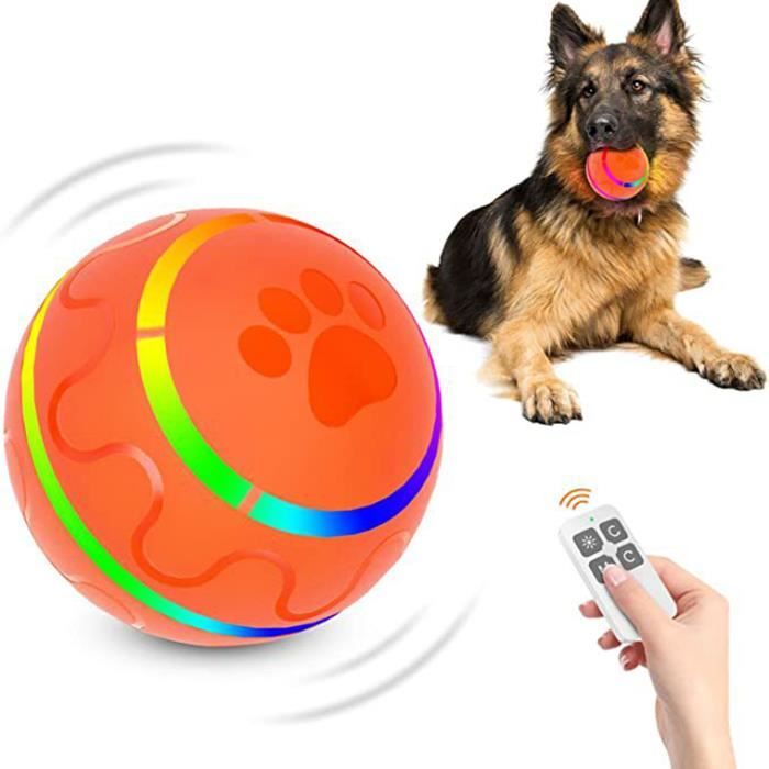 Jouet de Balle intelligente Orange pour animaux de compagnie, Boule lumineuse télécommandée, balle lavable sûre en TPU, pour chiens