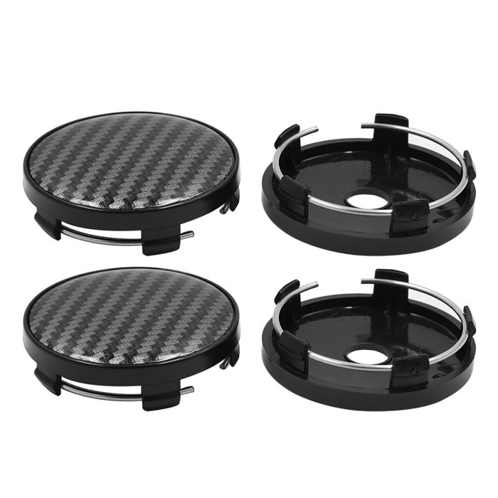 Cache De Roue Cache-moyeu de roue de voiture SOURCING MAP 4pcs Noir 60mm Dia 5 clips ...