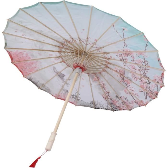 Parapluie En Papier Huilé Chinois – Motif Floral, Structure Bambou, Pour Décoration, Photo, Danse Ou Mariage - 11