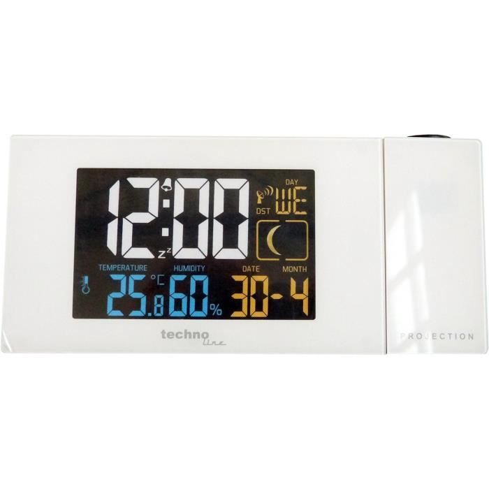 Technoline WT 235 – Réveil Radio-piloté avec capteur Tactile, Plastique