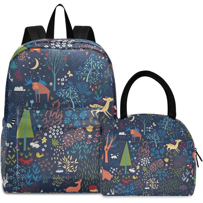 Camping Animals Jungle School Sac à Dos pour garçons Filles Enfants Sac de Voyage Bookbag