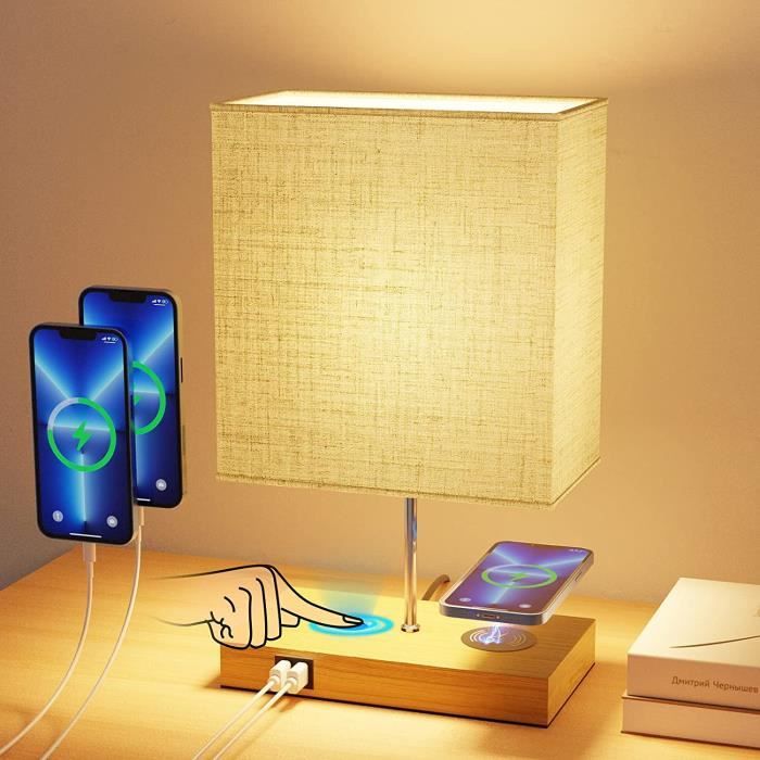 Lampe de chevet avec prise USB - Éclairage et Chargement