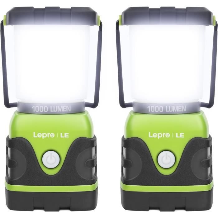 Lanterne Camping Lepro 1500lm - 4 Modes Lumière, Étanche IPX4 - Alimentation Piles D - Pour Randonnée Et Urgence
