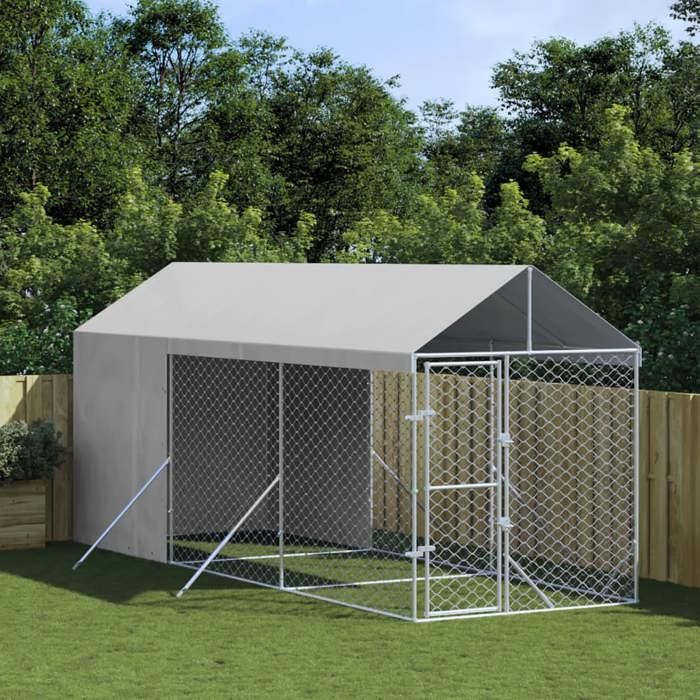 vidaXL Chenil Acier Galvanisé 2x6x2 5
