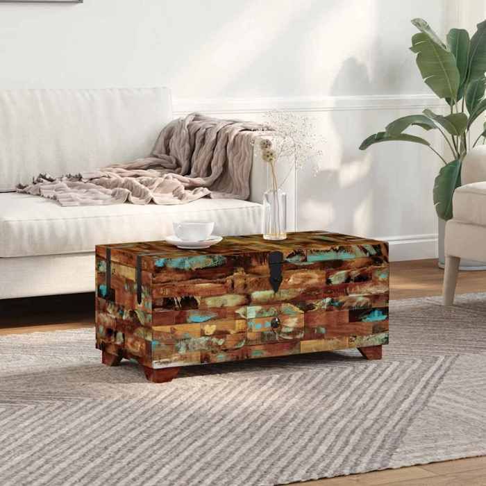 vidaXL Coffre table basse Bois de récupération massif 80x40x35 cm 243320