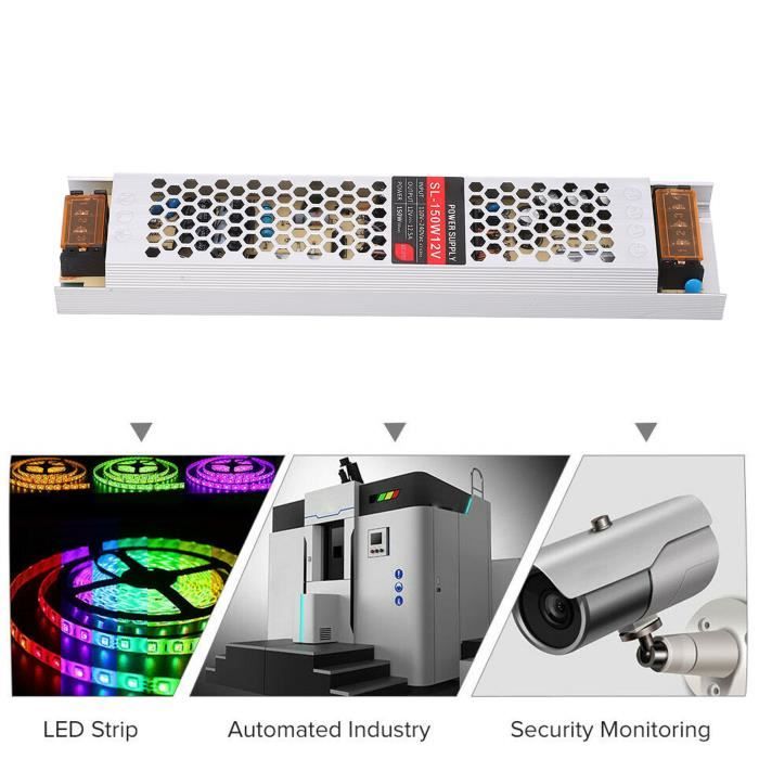 Alim 12V 50A 600W MOGOULUA - Bloc D'alimentation Universel Pour LED, PC Et Systèmes De Surveillance | Transformateur AC/DC Fiable