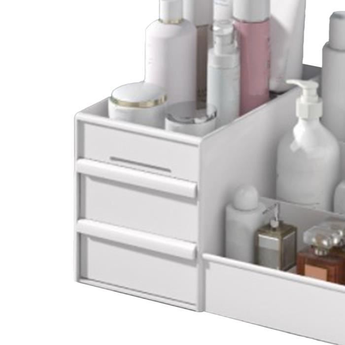 Organisateur De Maquillage Simplywire - Panier Salle De Bain Blanc à 7 Compartiments - Rangement Pratique
