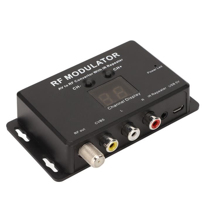 Modulateur RF M03 VHF - Convertit Signal Audio/vidéo En Canal TV (NTSC) - Compact, Entrée RCA, Sortie Coaxiale - 7