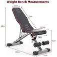 Banc de Musculation Pliable,Inclinable 0 - 180°,Banc Allongé Fitness Réglable Multifonction Entrainement-1