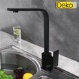 iDeko® Robinet de cuine noir à 360 degrés mono famille standard -1