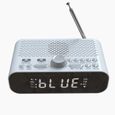 Radio Réveil FM Enceinte Buetooth MP3 USB Micro SD Blanc YONIS-1