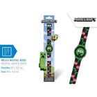 Montre Minecraft Garçon - Digital Quartz Avec Bracelet Silicone Noir - Apprentissage De L'heure