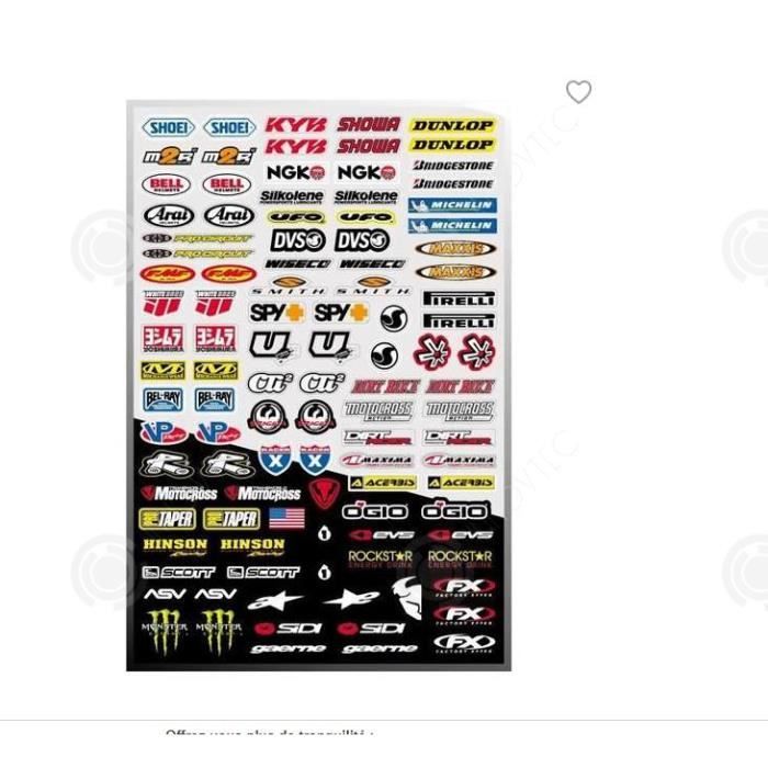  3*Stickers Voiture, Autocollants pour Moto Sponsor, Stickers  Moto De Course Autocollant, Moto Autocollants Autocolant Velo pour  Motocross, VéLo, VTT, Ordinateur, Scooter