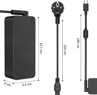 NATNO Chargeur USB C 100 W, Adaptateur pour Mac Book Pro 16/15/14/13 Pouces, 2021/2020/2019/2018 Mac Book Air 13 Pouces, iPad Pro, Dell, HP, ASUS,Lenovo et Tous Les appareils Type C