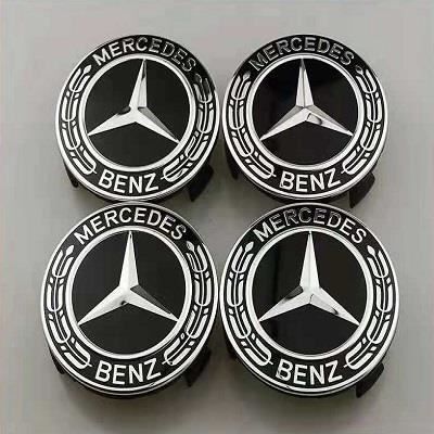 4 Logos Emblème Mercedes Jante Cache Moyeu Centre De Roue Insigne Noir 75mm  - Cdiscount Auto