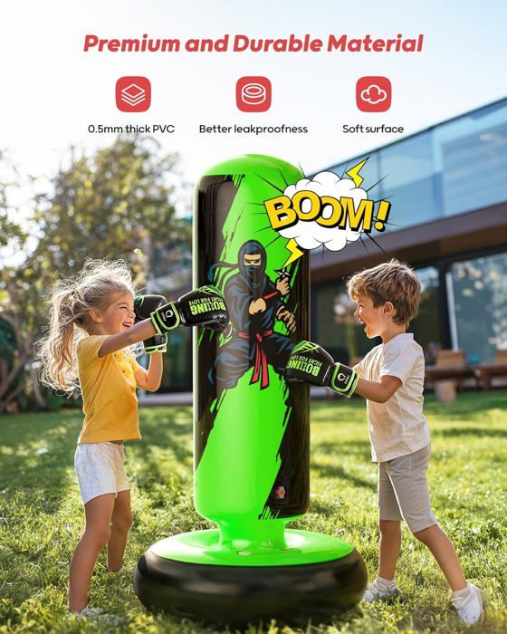 Sac De Frappe Gonflable Pour Enfants - Punching Ball Anti-basculement - Fitness, Jeu à La Maison