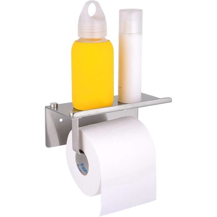 LIWI-Porte-rouleau de papier toilette sans perçage avec étagère