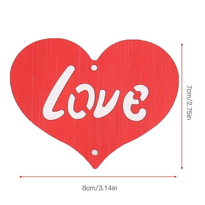 100pcs forme de coeur rouge confettis en plastique papier scrap  anniversaire fête de mariage décoration de la Saint-Valentin (amour)