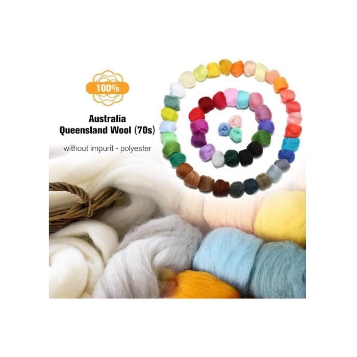 Kit Laine à Feutrer 25 Couleurs – Débutants, DIY & Artisanat | Feutrage à L’Aiguille Ou Humide
