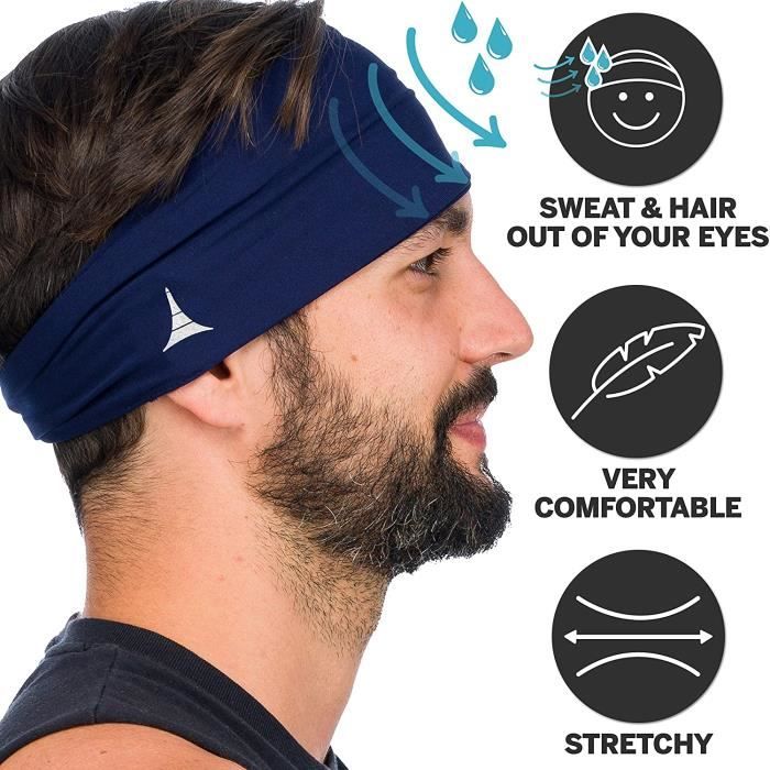Lot De 5 Bandeaux De Sport Anti-transpiration - Taille Unique, élastique Avec Silicone Antidérapant - Pour Running, Yoga, Fitness