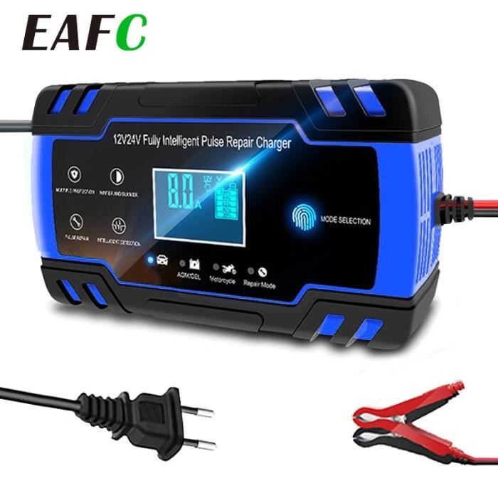 Chargeur de Batterie Intelligent EAFC 12V 6A avec Réparation par Impulsion  et Écran LCD