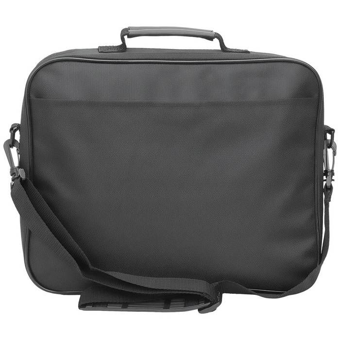 Manhattan Sacoche de transport pour ordinateur portable - Style porte-documents fin - Ouverture à clapet - Compartiments rembourrés - Noir - 17,3, Noir/blanc, Portable