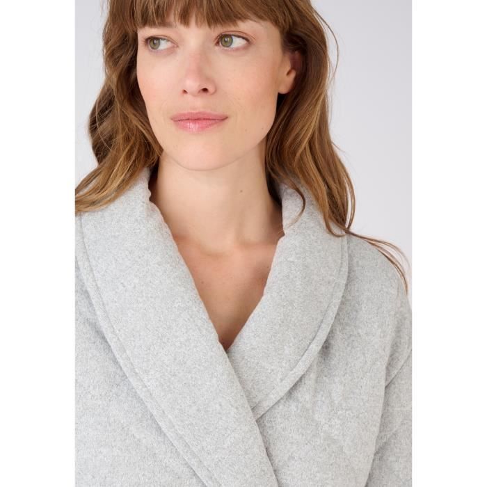 Robe de chambre Damart Peignoir matelasse Thermolactyl Gris Chine Clair Gris chine clair Cdiscount Pret a Porter