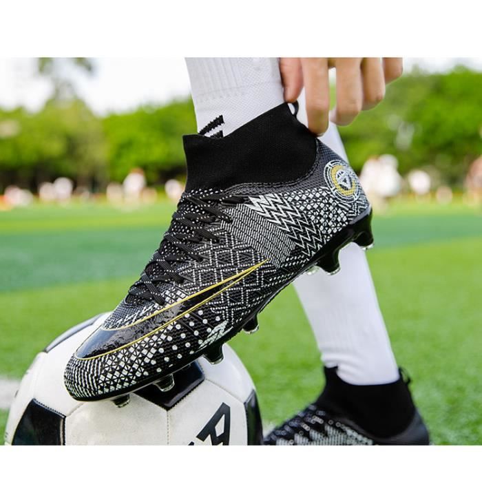 Chaussures de Football Crampons Antidérapant Professionnel Athlétisme  Chaussures de Sport pour Adolescents Garçon noir noir - Cdiscount Sport