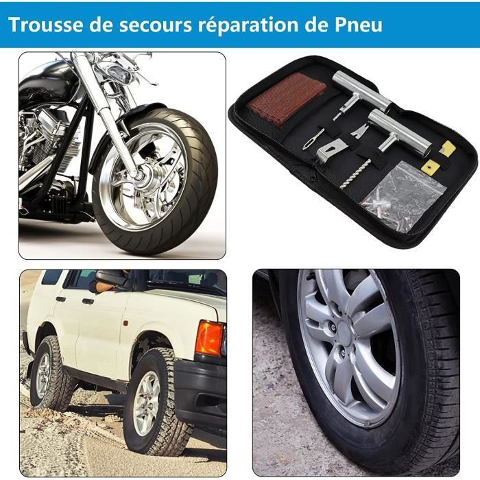  Bomtop Kit Réparation Pneu Tubeless, Meche Pneu crevaison Kit  de réparation de Pneu pour Voitures, Moto, VTT, Jeep, SUV, Réparation de  Pneu Plat Outillage de réparation des pneus