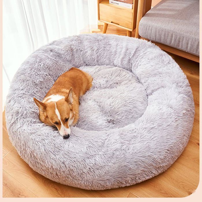 Lit Pour Chien Et Chat En Forme De Coquille - Doudou Moelleux Avec Bord Surélevé - Lavable - Gris, 50 Cm - 4