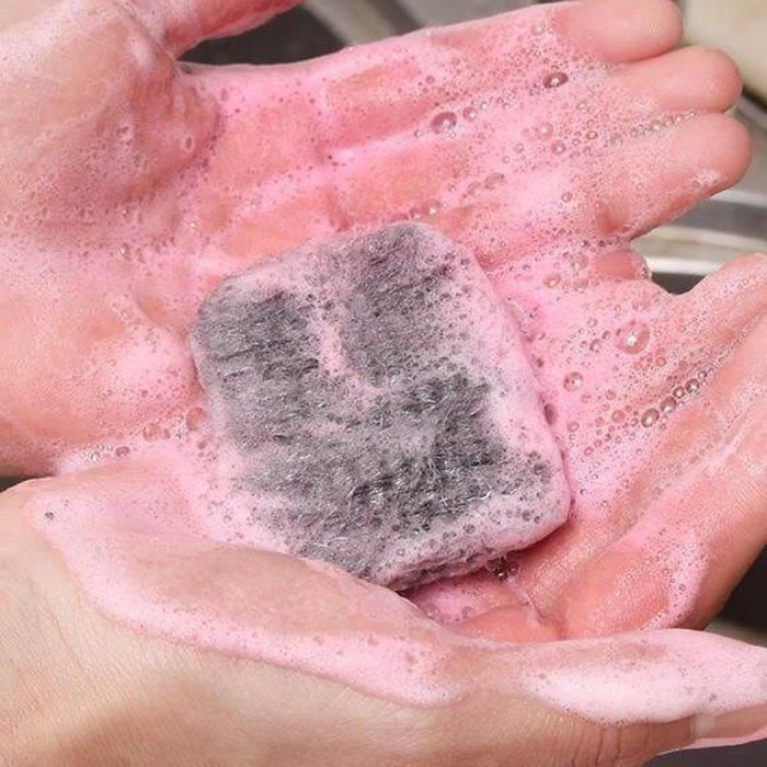 Tampon Avec Savon En Laine D'acier,Tampon Avec Savon,Tampons En Laine D'acier Nettoyage,éponge à Récurer De Nettoyage Ménager,pour Nettoyer Les Casseroles,Poêles Et Cuisinières,10 PCS