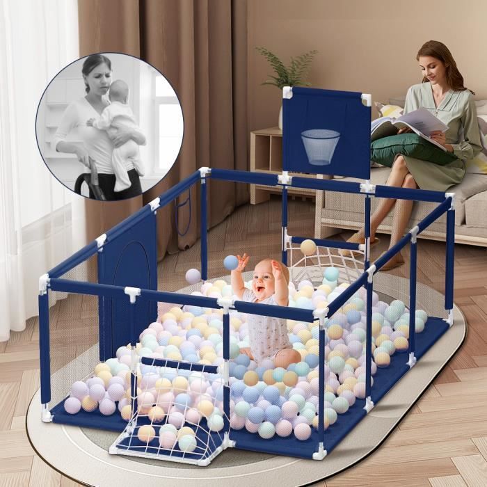 Parc bébé pour bébés parcs bébé 18 panneaux enfants tout-petits Stylos de  sécurité enfants barrière bébé intérieur avec plateau，activité bleu