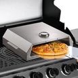 Four à pizza BIGHORN - Plaque céramique pour barbecue de gaz, charbon ou bois - Taille 338x278x12mm-3