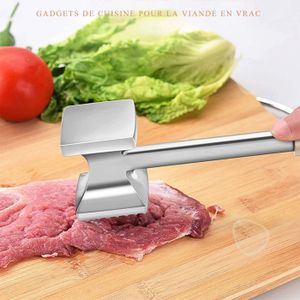 Marteau à Viande En Acier Inoxydable 304 - Attendrisseur Et Aplatisseur De Viande/Poulet - Poids 560g