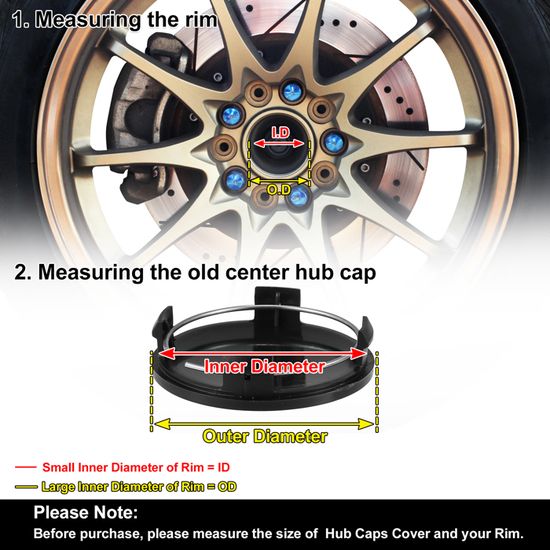 Cache-moyeu Pour Roue De Voiture - 4 Clips Noirs 64mm - Protection Et Look Pour Jantes