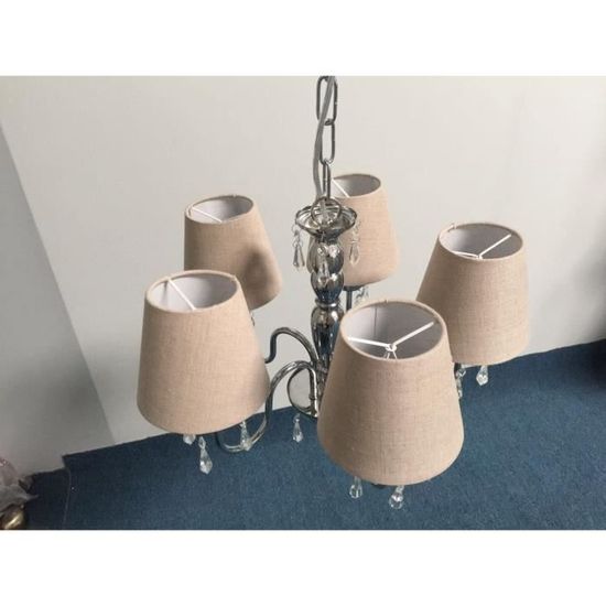 Jeffergarden 6 Pièces Petit Abat-jour Clip Sur Tambour Abat-jour Tissu Pour Lustre Bougie